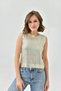 Women's Crew Neck Shiny Camisole Knitwear Sweater 10731 - 2