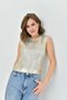 Women's Crew Neck Shiny Camisole Knitwear Sweater 10731 - 5