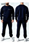 The Hoodless, Navy Blue Tracksuit Is Designed with Original Prints. - 6