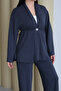 Shawl Collar Drawstring Detailed Comfortable Fit Modal Kimono Hijab Set Smoked 1179 - 2