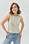 Women's Crew Neck Shiny Camisole Knitwear Sweater 10731 - 3