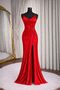 Women’s Elegant Evening Maxi Dress with Draped Bodice, Rhinestone Embellishment & Side Slit - 3