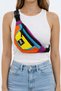 Trend Unisex Retro Colorful Two-Compartment Waist and Shoulder Bag Waterproof Sports and Casual - 2