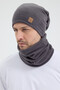 100% Micro Polar Fleece Extra Flexible and Soft Men's Beanie Neck Collar Set - 2