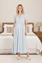 New Season Blue Summer Short Sleeve Special Design Button Detailed Maternity Nightgown - 6