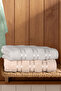 Pera 3-Piece 100% Cotton Towel Set |   Hand, Face - Hair Towel |   Bag with Contents, Dowry Gift, Gift Item |   50X90 cm - 7