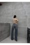 Lace-Up High Waist Wide Leg Jeans - 5