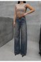 Lace-Up High Waist Wide Leg Jeans