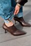 Olia High Heeled Shoes Light Brown Matte Leather - 2