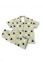 Girls' Pajama Set Green Color Heart Patterned Cotton Short Sleeves - 7