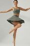 Khaki High-Waisted Tennis and Yoga Skirt - Mini Sports Skirt with Double Layer Stretch Shorts - 5