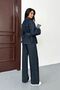 Women's Tie-Detail Oversized Jacket and Pants Denim Set - 5