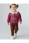 Girl's Seasonal Antique Patterned Baby Collar 2-3-4-5-6 Years Old 2 Thread Stylish Tracksuit Set