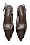 Sereny Women's Coffee Mesh Detailed Buckle Slingback Pointed Toe 6 cm Thin Heeled Shoes - 3