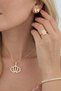 Women's Necklace Earrings Bracelet Ring Jewelry Gift Set Queen Crown Detail Set Zircon Steel Special Day - 4