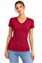 T-Shirt V-Neck Slim Fit Lycra T-Shirt Casual Basic Body - Burgundy