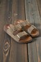 Men's Mink Leather Double Buckle Anatomical Sole Orthopedic Daily Slippers