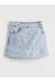 Blue Stone Girl's Jean Shorts Skirt - 3