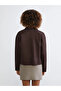 Brown Shirt Collar Oversize Suede Look Women's Jacket