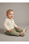 Beige Polo Collar Baby Boy T-Shirt and Pants - 6