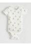 Ecru Fil Printed Baby Boy Snap Fastener Bodysuit 3-Piece Set - 4