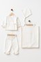 Baby Newborn 100% Cotton 4-Piece Double Layer Muslin & Muslin Blanket Hospital Discharge Bodysuit Set