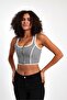 Front Zipper Contrast Ribbed Crop Tank Top – Stretchy Fabric, Modern and Trendy Design - 5