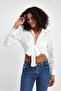 Tie-Up Crop Blouse – Long Sleeves, Stylish and Modern Design - 5
