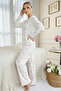 Cotton Bowknot Detailed Pink Long Sleeve Pajama Set - 4