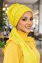 Yellow Polka Dot Patterned Scarf Bonnet - 2