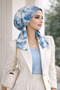 وشاح بنمط الباتيك الأزرق - 2