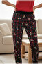 Women's Thin Tencel Velvet Pipe Leg Comfortable Cut Plaid Pajama Bottoms - 2