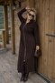 Women's Plus Size Zipper Front Slit Long Sleeve Stretchy Modal Dress - 3