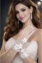 3D Pearl Floral Short White Tulle Bridal Glove Bridal Wedding Wedding Hand Accessory