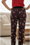 Women's Thin Tencel Velvet Pipe Leg Comfortable Cut Plaid Pajama Bottoms - 4