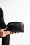 Black Genuine Leather Men's Shaving Hand Portfolio&Clutch Care Bag - 3