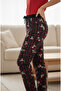Women's Thin Tencel Velvet Pipe Leg Comfortable Cut Plaid Pajama Bottoms - 3