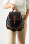 Genuine Leather Striped Vintage Women's Backpack Medium Size - 2