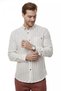 Burgundy Comfortable Fit Striped Men's Shirt – Pocketed, Wooden Buttoned, Natural Textured, New Season 2602623