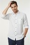 Navy Blue Comfortable Fit Striped Men's Shirt – Pocketed, Wooden Buttoned, Natural Textured, New Season 2602623 - 4
