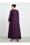 Purple Foil Print A-Line Jalabiya with Pockets - 6