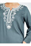 Green Embroidered A-Line Jalabiya - 4