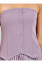 Women Purple Bandeau Pleated Maxi Dress - 4