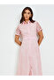 Pink Lace Belted Shirt Maxi Dress - 2