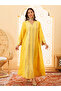 Women Yellow Sequined Embellished Jalabiya - 2