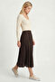 Summer Flared Midi Woven Skirt Lcr0110 Brown - 2