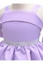 Girls Purple Pleated Strappy Dress - 4