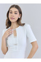 Women White Sheath Maxi Dress with Bow Detail - 5