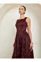 Red Floral Sleeveless Pleated Maxi Dress - 2