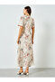 Floral Print Short Sleeve A-Line Maxi Dress - 6